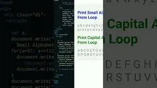 Print Alphabets From For Loop😽🔥|Web Development shorts #html5 #css3 #javascript #shorts