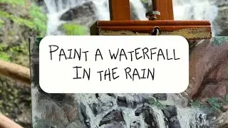 Paint a waterfall in the rain ASMR