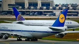 Spotting at Frankfurt - Retro Livery 747, Takeoffs, Landings