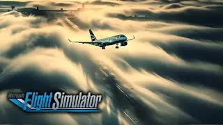 London's Foggy Veil: Captivating Aerial Escape of British Airways A320 from Heathrow