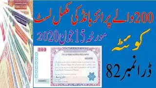 prize bond 200 City  Quetta result complete list..