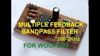 Multiple Feedback Bandpass Filter with OPAMP | Circuit & PCB in Kicad ,  Simulation using Multisim