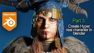 Part 3 Blender 3.2 : Viking Shaman Blender character modeling sculpting texturing tutorial