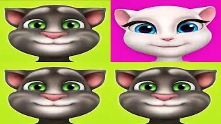 3 Tom Vs.1 Angela*My Talking Tom* Vs.My talking Angela*Gameplay make for Kid