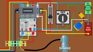 Float Switch Connection with DOL Starter || Selector Switch & Float Switch wiring 
