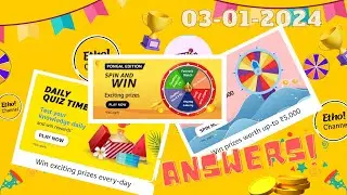 Amazon funzone quiz today | 03-01-2024 | Amazon funzone jackpot today | Answers