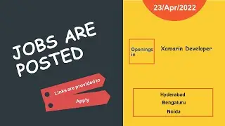 Job Openings 23/Apr/2022 | Xamarin Developer