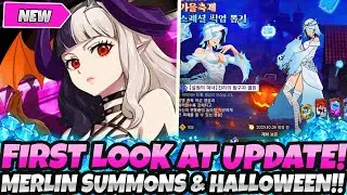 *HALLOWEEN MERLIN SUMMONS!* + FIRST LOOK AT THE NEW COSMETICS, UPDATE, REWARDS (7DS Grand Cross