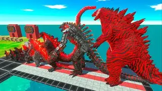 EVOLUTION of TIGER GODZILLA 2014 FIRE Size Comparison VS Team KING GHIDORAH x BIOLLANTE x GOLD KONG