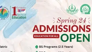 admissions open spring 2024 Aiou