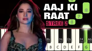 Aaj Ki Raat Song ❤ | Piano tutorials | Piano Notes | Piano Online #pianotimepass #aajkiraat #stree2