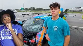 jack doherty crashes his $300,000 mclaren while speeding in the rain on live