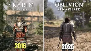 Elder Scrolls IV: Oblivion Remastered Vs Skyrim Special Edition - Direct Comparison (4K)