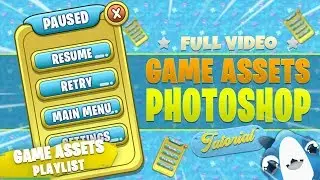 Game Design Photoshop Tutorial - Cartoon GUI + Button Game Assets Tutorial Photoshop + FREE PSD File
