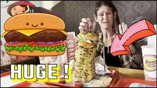ZBURGER 8 Lb STACKED BURGER CHALLENGE   NEW   MOLLY SCHUYLER   MOM VS FOOD   DC EATS   UNDEFEATED