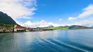 A tourist trip to Switzerland, on one of the most beautiful lakes in it