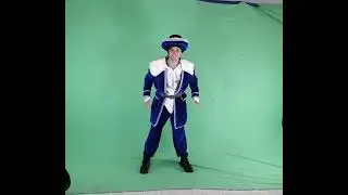 Пират на зелёном фоне, хромакей, футаж