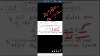 Automata Lecture 24
Types of Regular Grammar- Right Linear and Left Linear Grammar