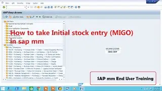 How to take Initial stock entry (MIGO) in sap mm