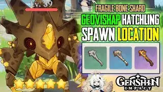 HOW TO FIND GEOVISHAP HATCHLING LOCATIONS + FRAGILE BONE SHARD GENSHIN IMPACT LOCATIONS