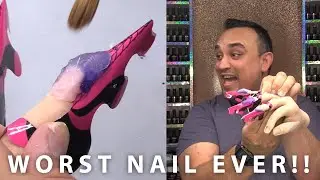 WORST ACRYLIC NAIL EVER!!!! Not Clickbait!