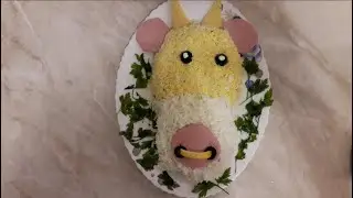 Новогодний салат "Бычок"🐮