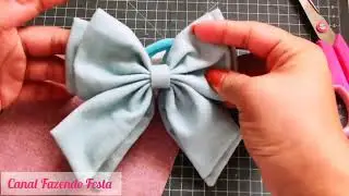 Laço de tecido de linho/dica de presente para o dia das mães.