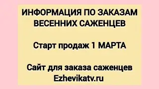 Весна 2024. 1 Марта начало продажи саженцев.