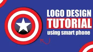 vector logo design using your mobile  phone ,vector ink , caption america shield logo design