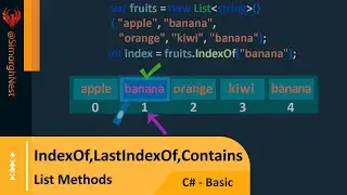 C# Tutorial - Basic - 096 - List Methods - IndexOf(),LastIndexOf(),Contains()