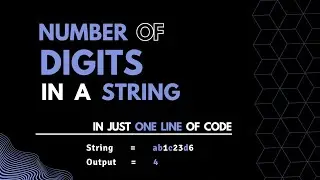 Count the number of Digits in the String | One Line Code | Python | 