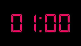 Timer 1 Menit Digital Font - Neon Red HD No Copyright