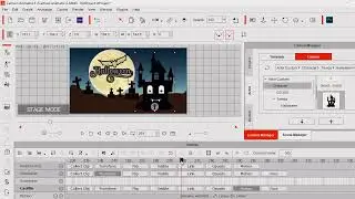 Animando escena Halloween Castle en Cartoon Animator