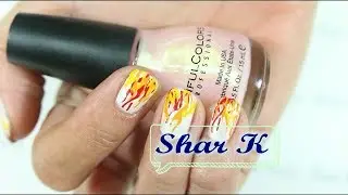 Nail Art Design - My 3 Color Flames (Long Video)