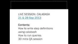 (completed) LIVE SESSION: Calabash IOS & Android online QA - Free session