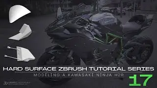 Hard Surface ZBrush Tutorial Series // Modeling A Kawasaki Ninja H2R // 17