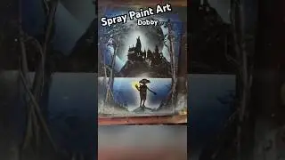 2 minute Harry Potter spray paint art Time Lapse #shorts #harrypotter #spraypaintart