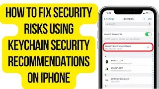 How to fix Security Risks using Keychain Security Recommendations on iphone