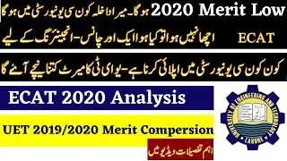 ECAT 2020 Analysis , 2020 UET Merit Low? || An other Chance to get in Entry Test , Complete  Details