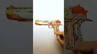 Drawing the Desert Eagle Fennec Fox from CS GO. Рисуем Дезерт Игл из видеоигры #shorts