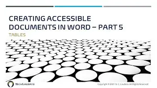 Creating Accessible Documents in Word Part 05 - Tables