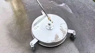 #ASMR Power washing driveway with surface cleaner