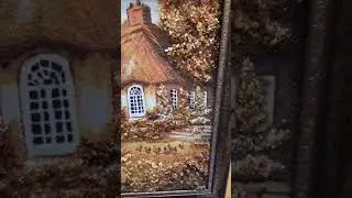 Картина из янтаря Деревенский домик