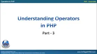 31018 - Operators in PHP - Part 3