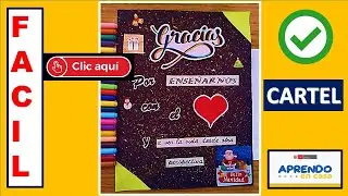 🔴☑COMO HACER UN CARTEL DE AGRADECIMIENTO PARA UN PROFESOR O TUTOR- APRENDO EN CASA