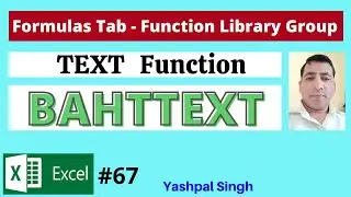 BAHTTEXT Text Function in Formulas Tab  |MS Excel | | Hindi |