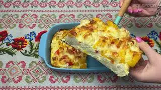 Ідея смачного сніданку. Цвітна капуста з яйцями у духовці. Простий рецепт смачної страви.