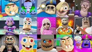 SPEED Run in 85 Scary Obby from Evil Barbie, Skibidi Toilet Barry Prison, Rainbow Friends, Grimace