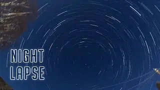 Ночной таймлапс. Полярная звезда, метеоры