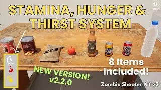 STAMINA, HUNGER & THIRST SYSTEM! Zombie Shooter Kit v2.2.0 - UNREAL ENGINE 5 STARTER KIT